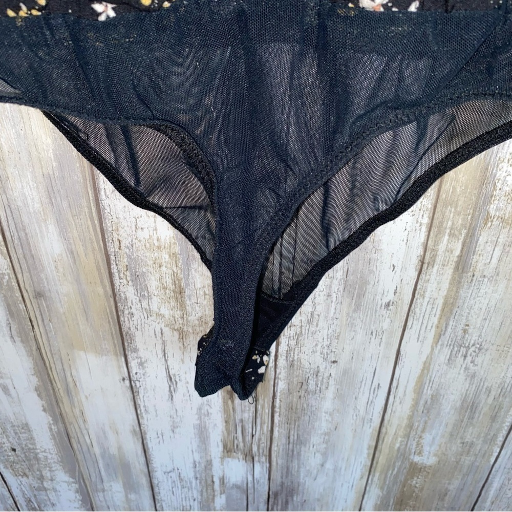 NWT Intimately Free People Dessa Black Floral Bodysuit - Picture 8 of 11
